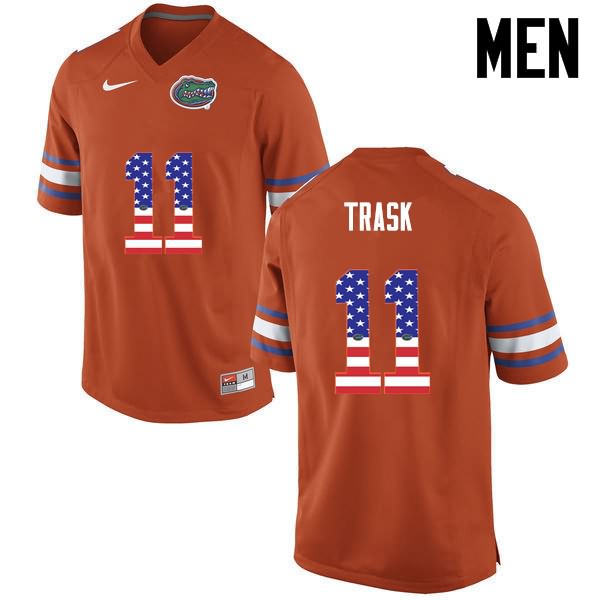 Men's NCAA Florida Gators Kyle Trask #11 Stitched Authentic USA Flag Fashion Nike Orange College Football Jersey MYE7665ZH